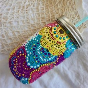 Colorful mason jar 32. Oz